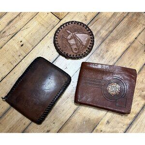 Vintage Leather Assortment Wallet X2 and Horse Art  🤠